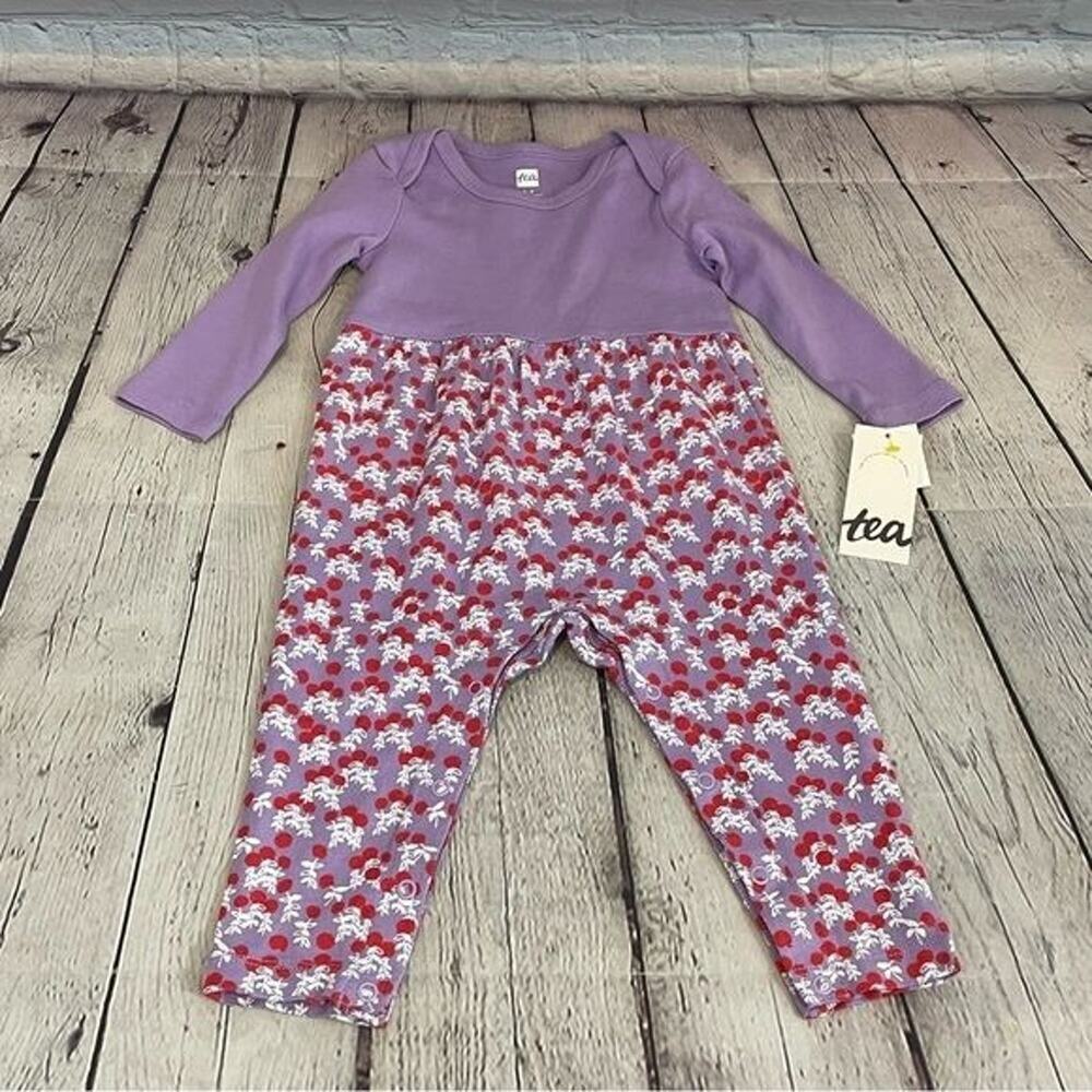 Tea Collection Purple Floral Romper